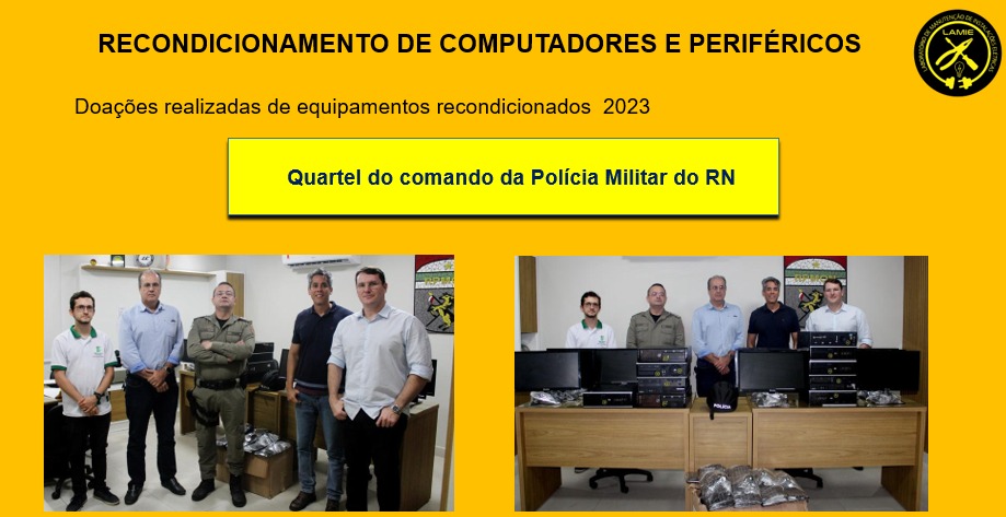 Polícia militar recebe computadores do projeto TECH Solidário