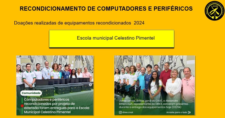 Escola municipal Celestino Pimentel recebe doações do TECH Solidário